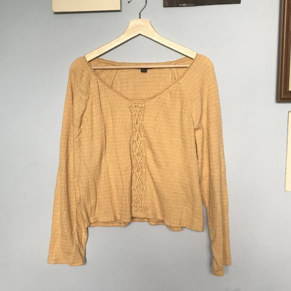 American Eagle Yellow Striped Blouse